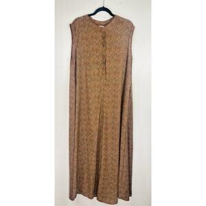 Bucketlist Plus Brown Paisley Floral Wide Leg Jumpsuit 2XL Boho Western Cottage